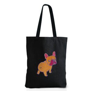 100% Cotton Tote Bag 12oz, Fluffy, Soft Velvet Applique